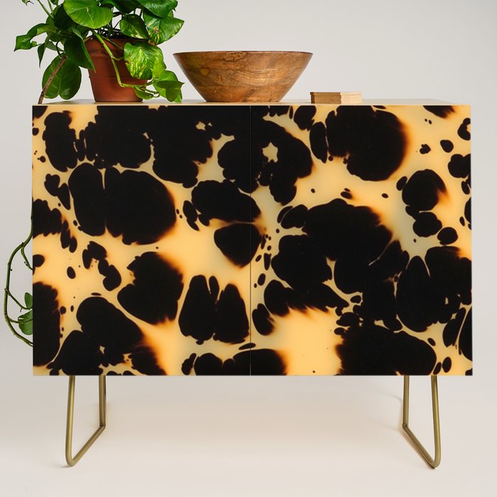 Tortoiseshell Pattern Warm Amber and Black Organic Spots Credenza Gallery Image 1