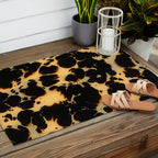 Tortoiseshell Pattern Warm Amber and Black Organic Spots Outdoor Rug Gallery Image 2