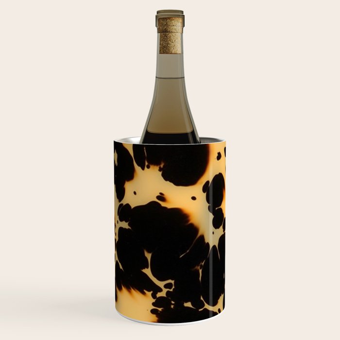 Tortoiseshell Pattern Warm Amber and Black Organic Spots Wine Chiller Gallery Image 3