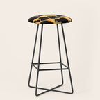 Tortoiseshell Pattern Warm Amber and Black Organic Spots Stool Gallery Image 1