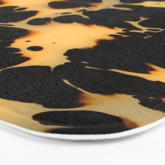 Tortoiseshell Pattern Warm Amber and Black Organic Spots Bath Mat Gallery Image 3