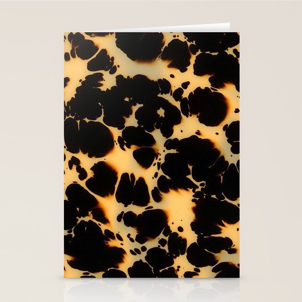 Tortoiseshell Pattern Warm Amber and Black Organic Spots Stationery Card Gallery Image 2