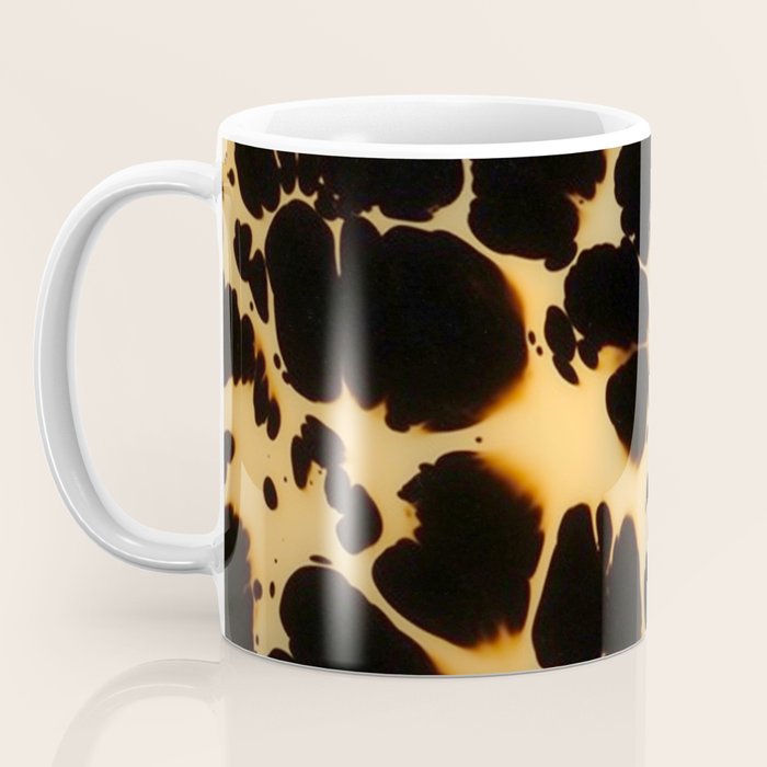 Tortoiseshell Pattern Warm Amber and Black Organic Spots Coffee Mug Gallery Image 3