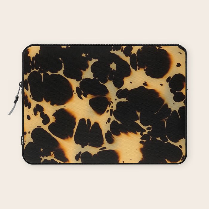 Tortoiseshell Pattern Warm Amber and Black Organic Spots Laptop Sleeve Gallery Image 1