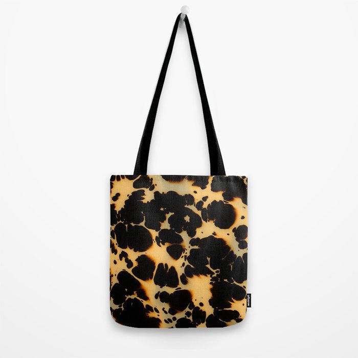 Tortoiseshell Pattern Warm Amber and Black Organic Spots Tote Bag Gallery Image 2