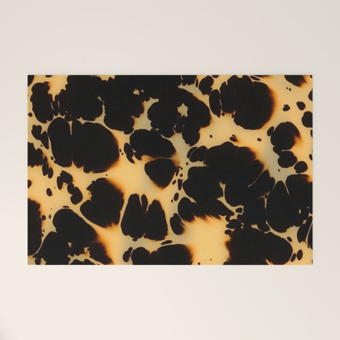 Tortoiseshell Pattern Warm Amber and Black Organic Spots Welcome Mat Gallery Image 1