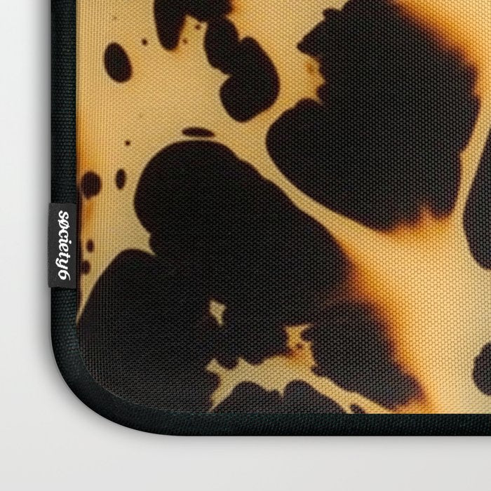 Tortoiseshell Pattern Warm Amber and Black Organic Spots Laptop Sleeve Gallery Image 3