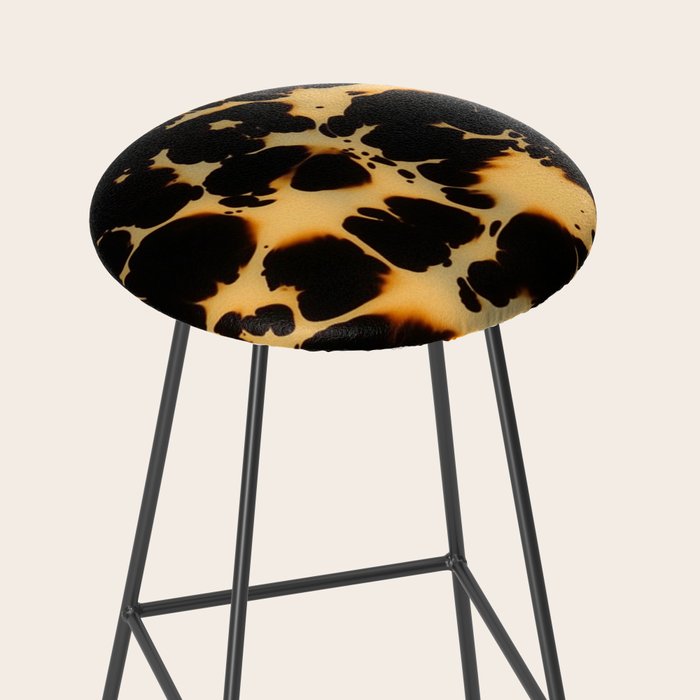 Tortoiseshell Pattern Warm Amber and Black Organic Spots Stool Gallery Image 2