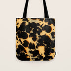 Tortoiseshell Pattern Warm Amber and Black Organic Spots Tote Bag Gallery Image 1