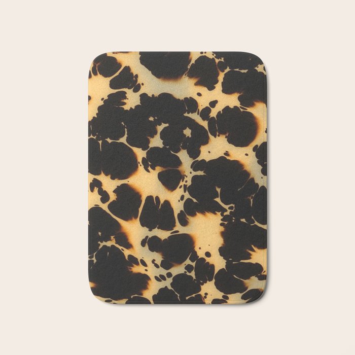 Tortoiseshell Pattern Warm Amber and Black Organic Spots Bath Mat Gallery Image 1