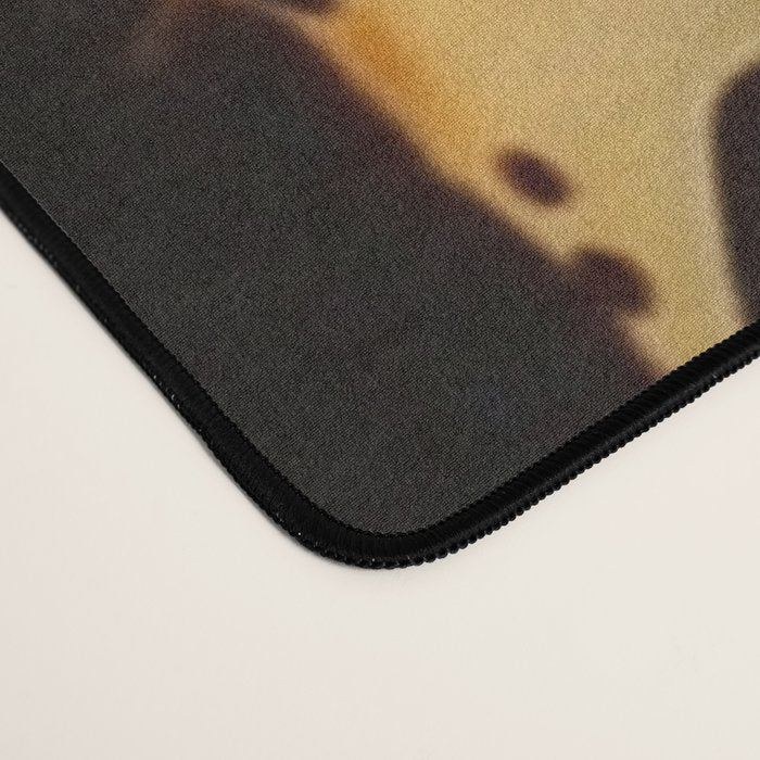 Tortoiseshell Pattern Warm Amber and Black Organic Spots Desk Mat Gallery Image 4