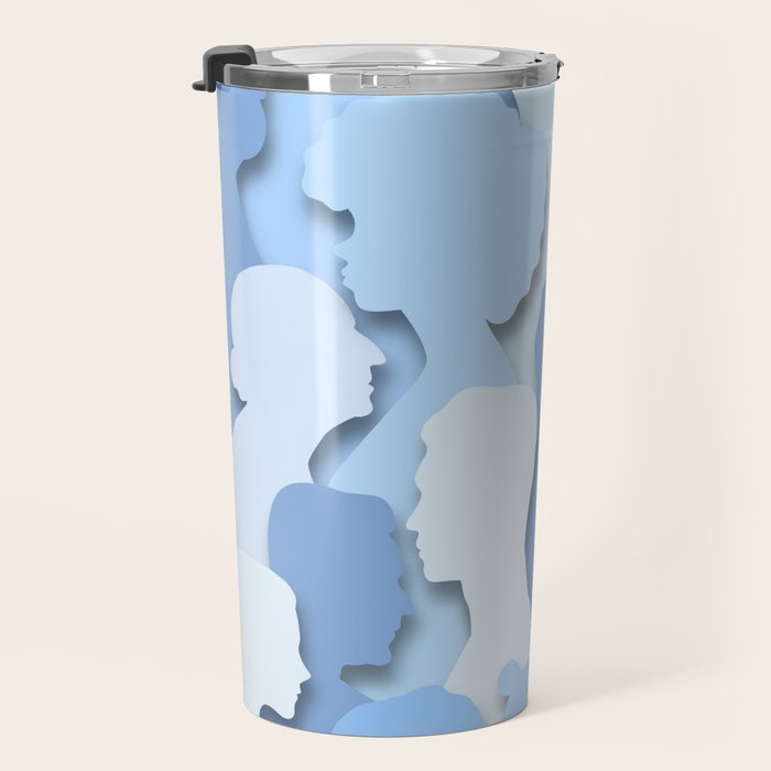 Diverse people paper cut crowd pattern Travel Mug Gallery Image 3