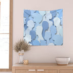 Diverse people paper cut crowd pattern Wall Tapestry Gallery Image 2