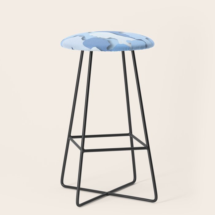Diverse people paper cut crowd pattern Stool Gallery Image 1