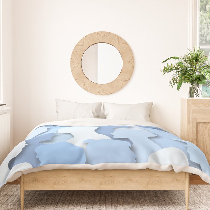 Diverse people paper cut crowd pattern Duvet Cover Gallery Image 3