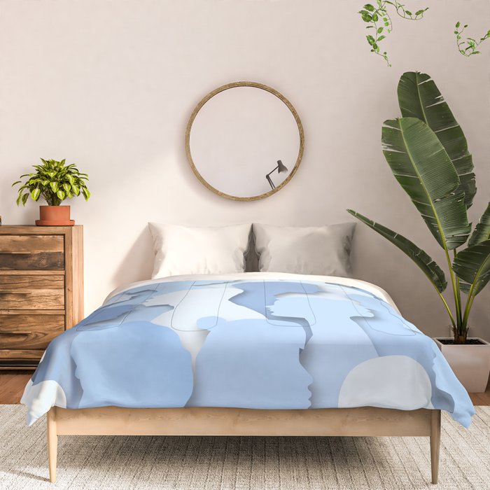 Diverse people paper cut crowd pattern Comforter Gallery Image 3