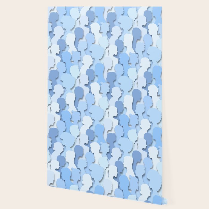 Diverse people paper cut crowd pattern Wallpaper Gallery Image 2