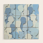 Diverse people paper cut crowd pattern Wood Wall Art Gallery Image 1