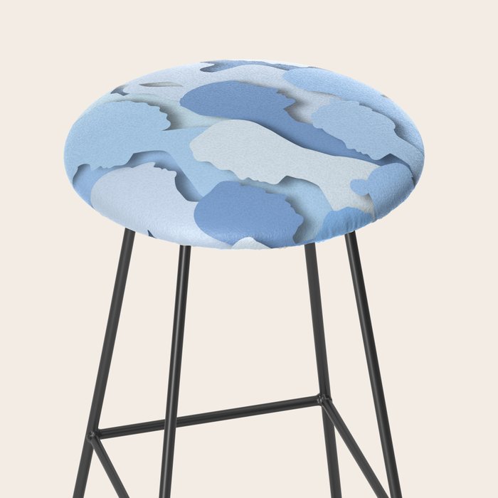 Diverse people paper cut crowd pattern Stool Gallery Image 2