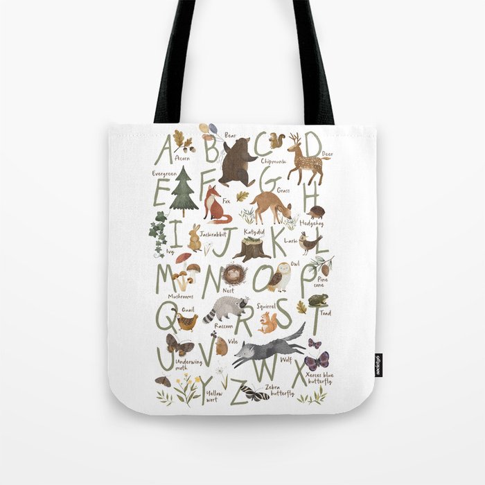 Woodland forest alphabet Tote Bag Gallery Image 1