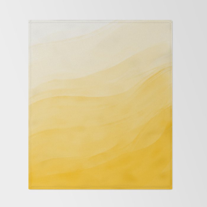 Monochromatic Pale Yellow into Gold Abstract Painting Throw Blanket Gallery Image 2