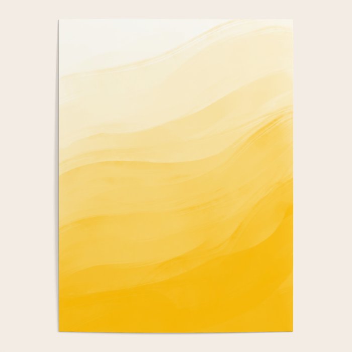 Monochromatic Pale Yellow into Gold Abstract Painting Poster Gallery Image 4