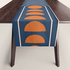 Geometric Lines in Navy and Orange (Rainbow and Moon Phases Abstract) Table Runner Gallery Image 1