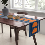 Geometric Lines in Navy and Orange (Rainbow and Moon Phases Abstract) Table Runner Gallery Image 2