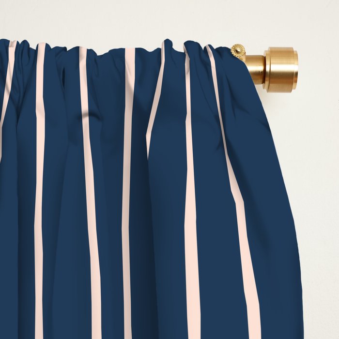 Geometric Lines in Navy and Orange (Rainbow and Moon Phases Abstract) Window Curtain Gallery Image 2