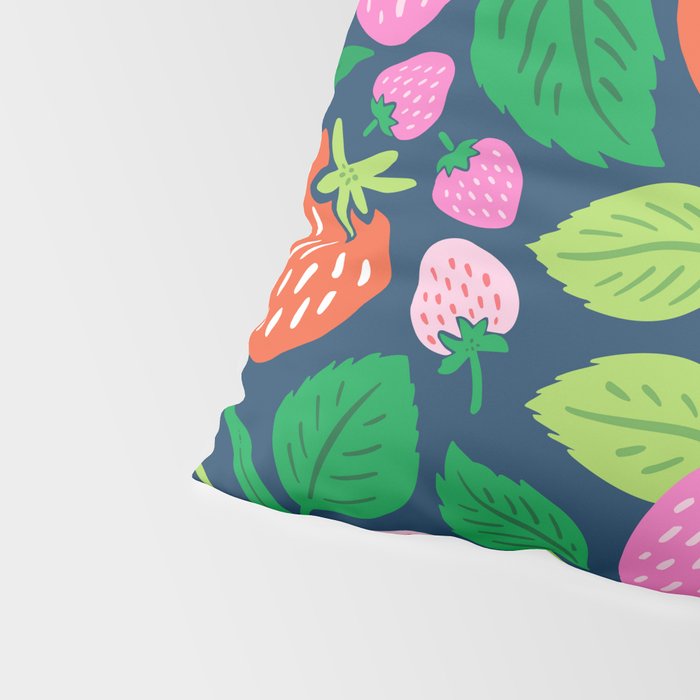 Strawberry Fields - Pink and Blue Pillow Sham Gallery Image 4