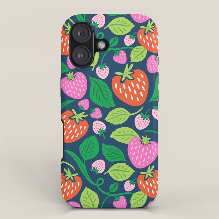 Strawberry Fields - Pink and Blue iPhone Case Gallery Image 1
