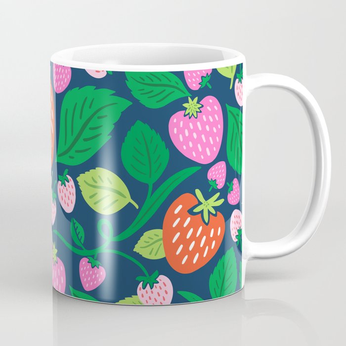 Strawberry Fields - Pink and Blue Coffee Mug Gallery Image 1