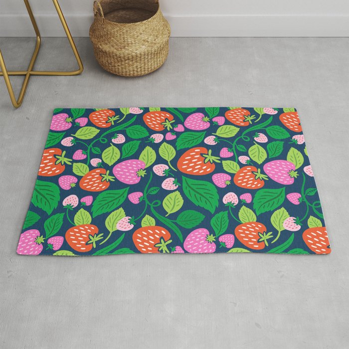 Strawberry Fields - Pink and Blue Rug Gallery Image 1