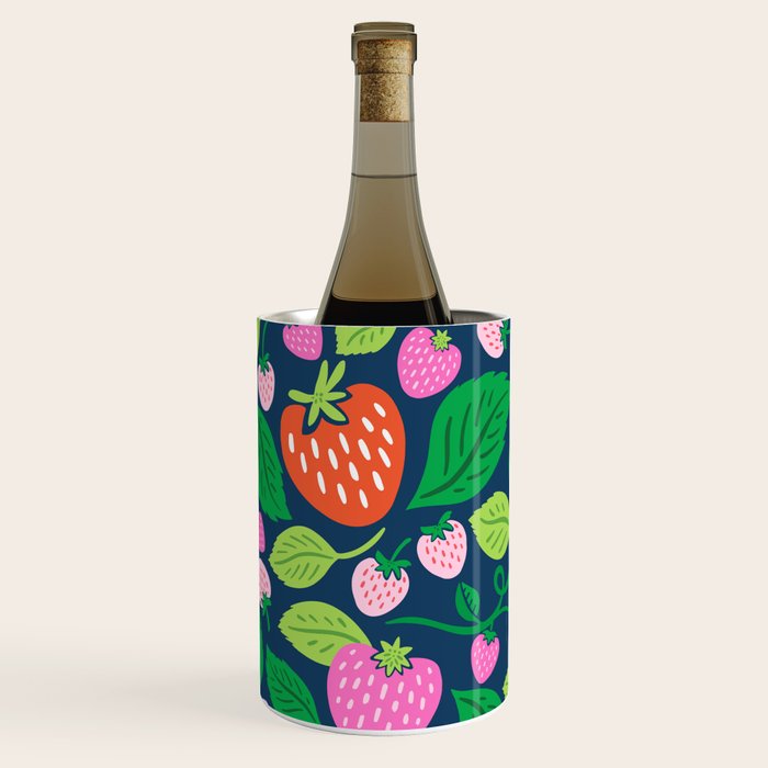 Strawberry Fields - Pink and Blue Wine Chiller Gallery Image 1