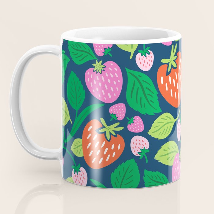 Strawberry Fields - Pink and Blue Coffee Mug Gallery Image 3