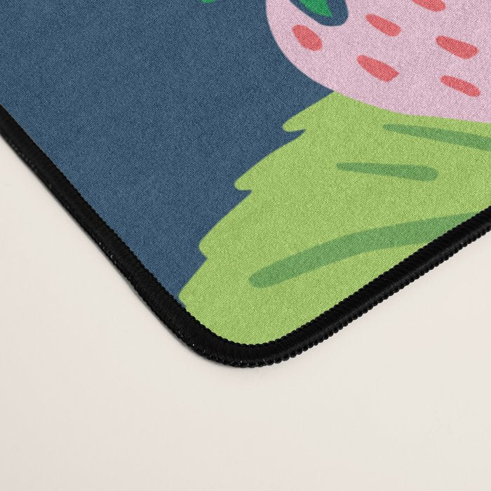 Strawberry Fields - Pink and Blue Desk Mat Gallery Image 4