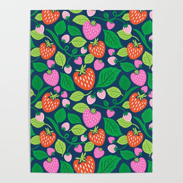 Strawberry Fields - Pink and Blue Poster Gallery Image 4