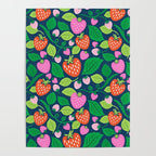 Strawberry Fields - Pink and Blue Poster Gallery Image 4