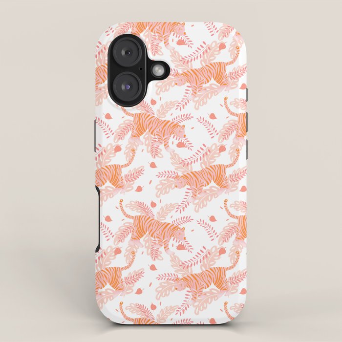Orange and pink tiger iPhone Case