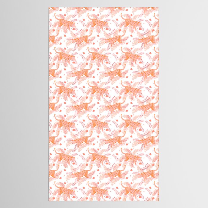 Orange and pink tiger Tablecloth Gallery Image 2