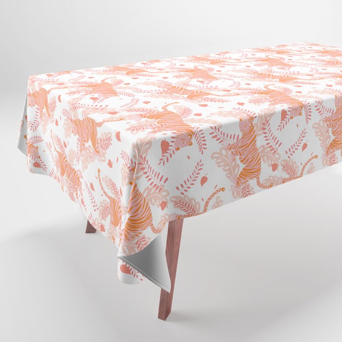 Orange and pink tiger Tablecloth Gallery Image 1
