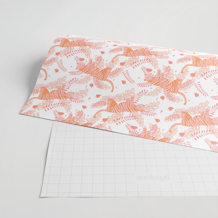 Orange and pink tiger Wrapping Paper Gallery Image 2