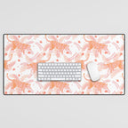 Orange and pink tiger Desk Mat Gallery Image 1