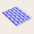 Retro Wavy Lines Pattern in Ocean Blue Notebook Gallery Image 2