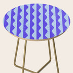 Retro Wavy Lines Pattern in Ocean Blue Side Table Gallery Image 2