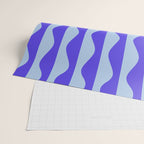 Retro Wavy Lines Pattern in Ocean Blue Wrapping Paper Gallery Image 2
