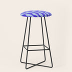 Retro Wavy Lines Pattern in Ocean Blue Stool Gallery Image 1