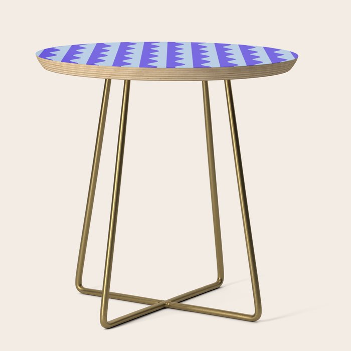 Retro Wavy Lines Pattern in Ocean Blue Side Table Gallery Image 1