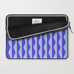 Retro Wavy Lines Pattern in Ocean Blue Laptop Sleeve Gallery Image 2