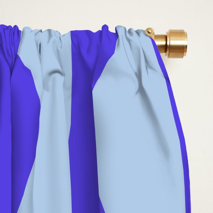 Retro Wavy Lines Pattern in Ocean Blue Window Curtain Gallery Image 2